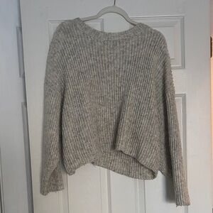Topshop Ribbed Knit Gray Sweater
